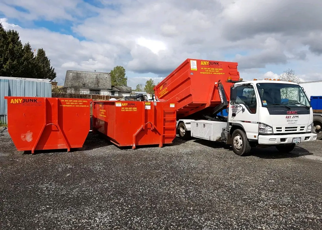 Anyjunk rental bins and delivery truck